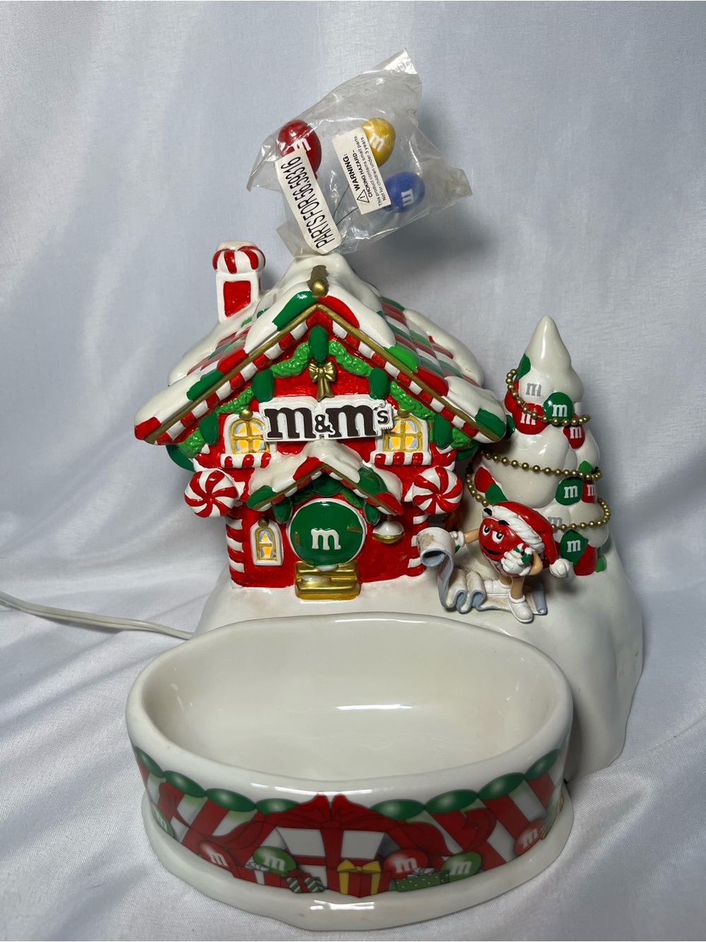 Department 56 M&M'S Christmas Lighted Decorative Candy House Candy Dish 2004